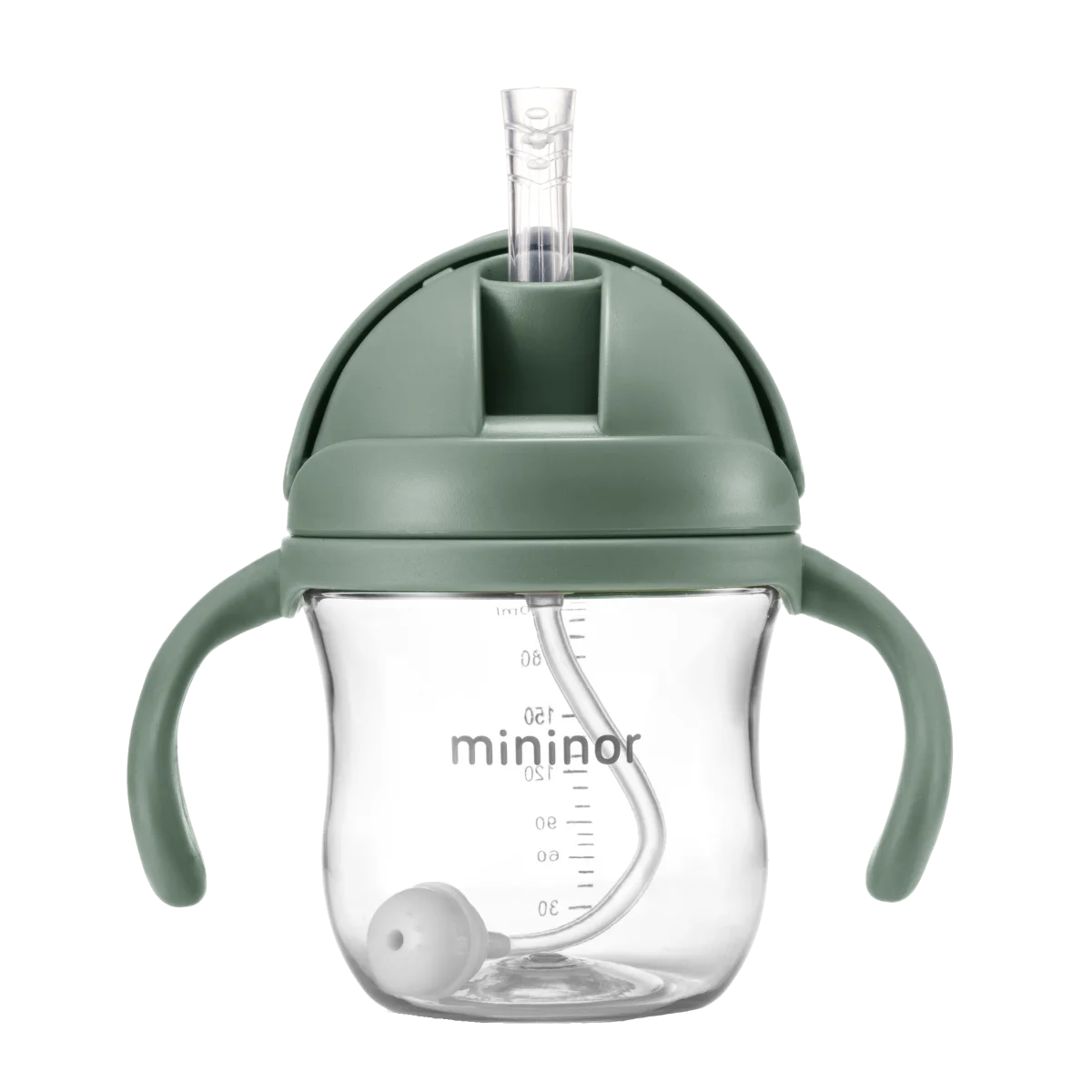 Mininor | Plastična steklenička s slamico, Willow Green, 220ml
