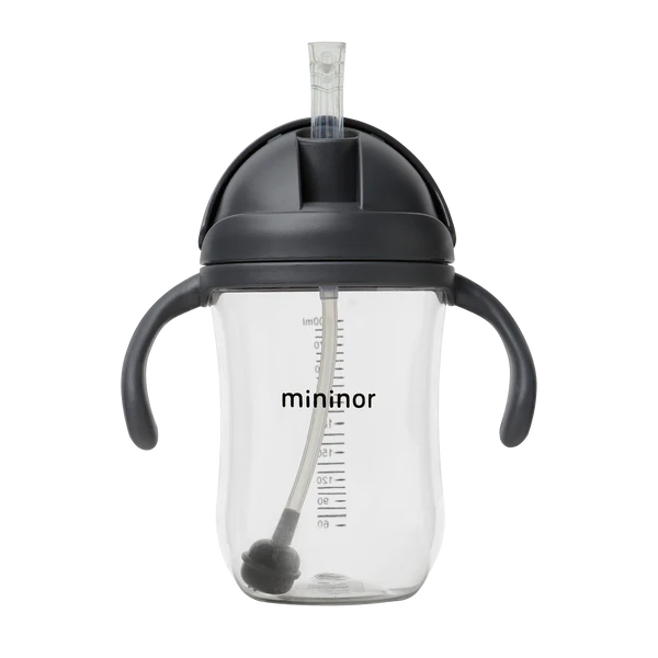 Mininor | Plastična steklenička s slamico, Black Raven, 330ml
