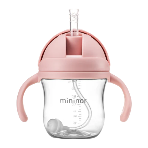 Mininor | Plastična steklenička s slamico, Rose, 220ml
