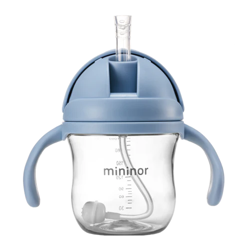 Mininor | Plastična steklenička s slamico, Nordic Sky Blue, 220ml