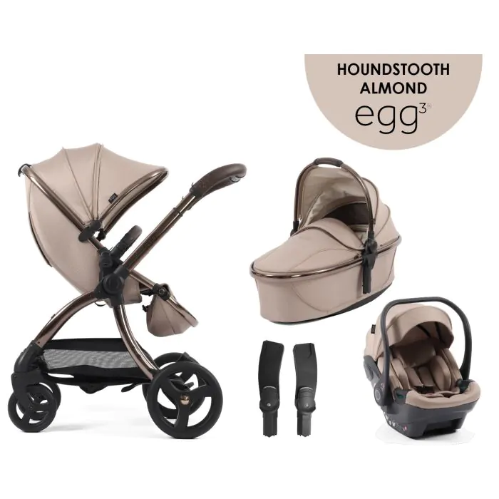 egg3® | Voziček 4v1, Special Edition Houndstooth Almond