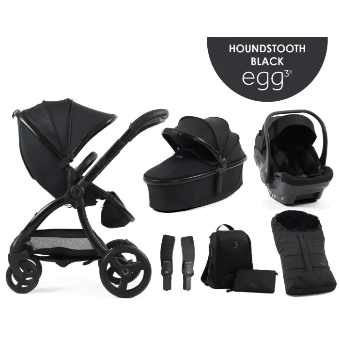 egg3® | Voziček 6v1, Special Edition Houndstooth Black