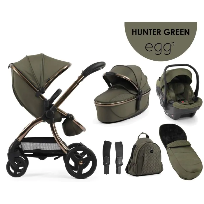 egg3® | Voziček 6v1, Hunter Green