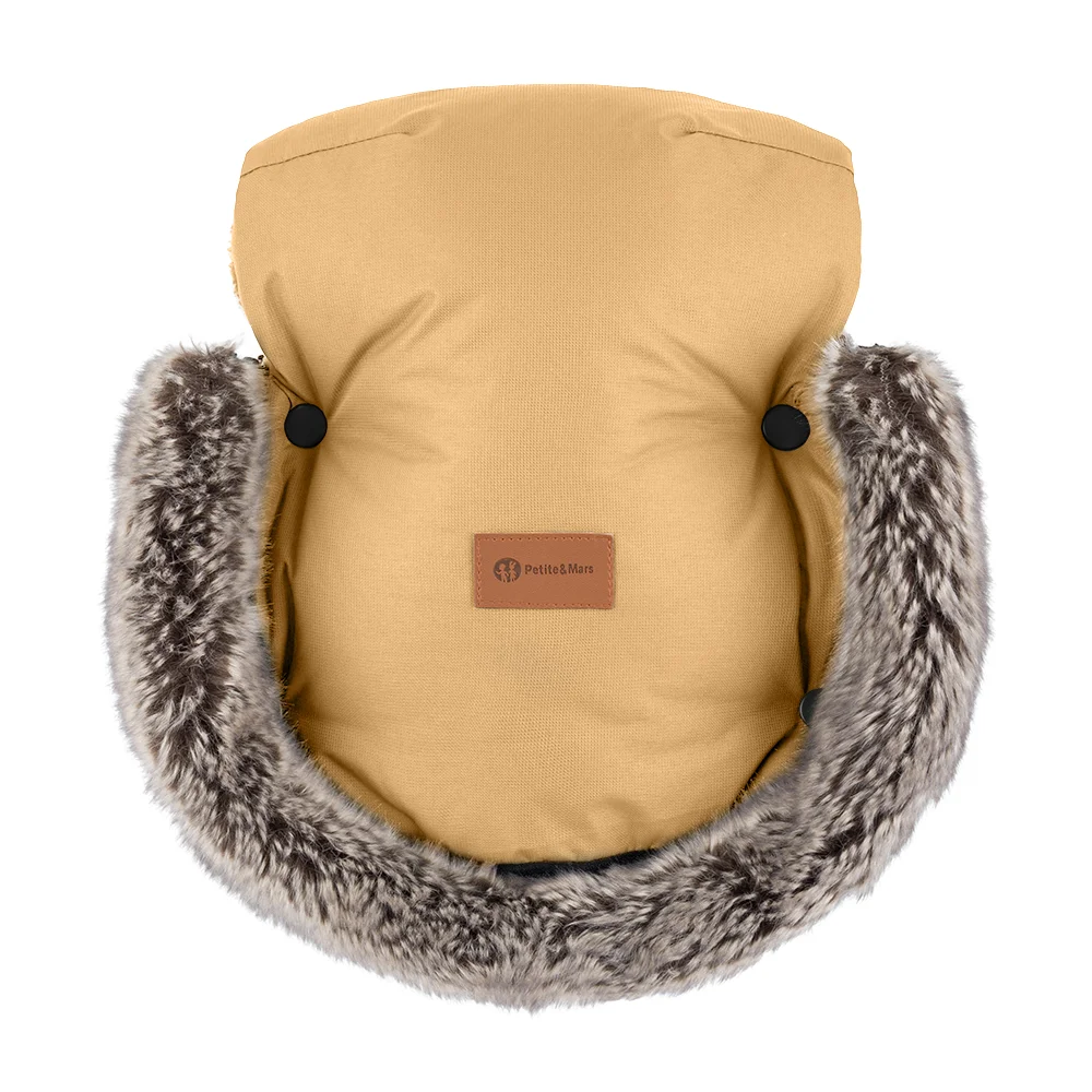 Petite&Mars | Rokavice za voziček Furry, Elegant Caramel