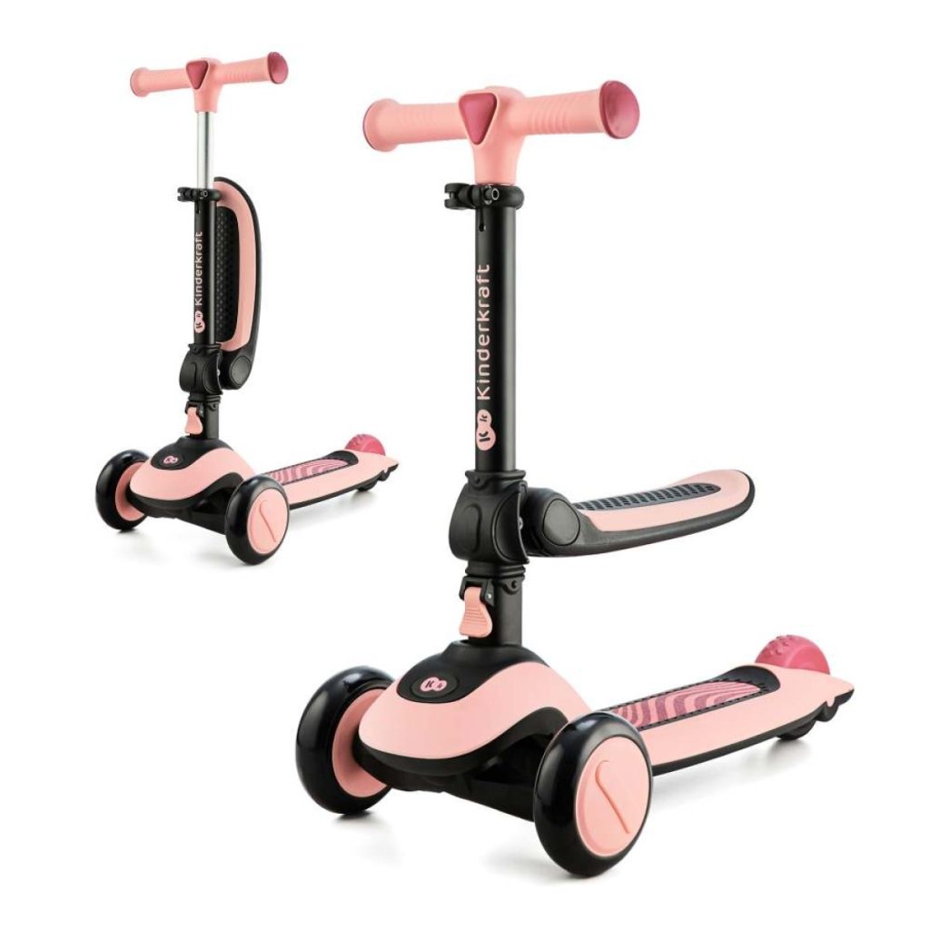 Kinderkraft | Halley – 2v1 skiro in poganjalec, rose pink