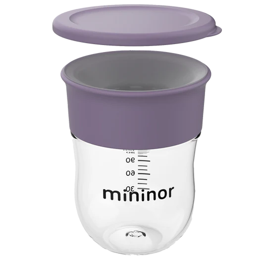 Mininor | Lonček za učenje pitja, Lilac Flower, 220ml